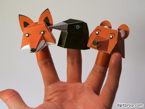 http://digitprop.com/2011/12/three-finger-doll-animals/
