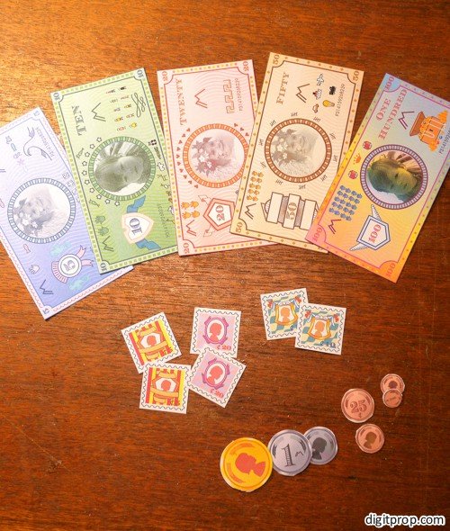Custom play money with your child’s picture on the banknotes